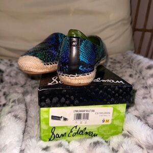 Sam Edelman Lynn Womens Loafer Flats Snake Skin Espadrille